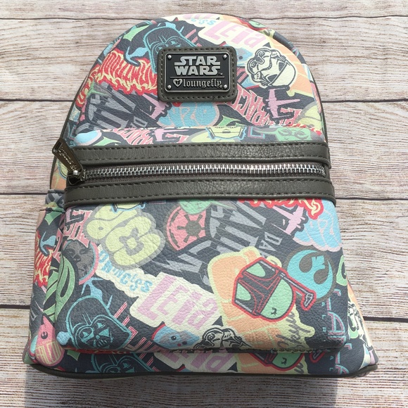 Disney Handbags - Loungefly Star Wars Pastel Sticker Mini Backpack